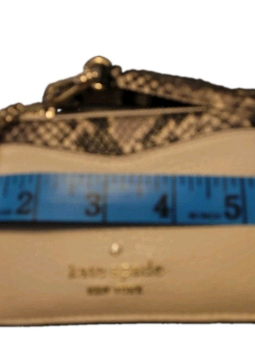 Kate Spade New York Cream Snakeskin Wristlet Zip Card Holder ID Wallet - Picture 5 of 7